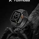Fullmosa Metal Band Compatible with Apple Watch Bands Ultra3 2 1 49mm, Stainless Steel Strap iWatch Band with Case for Apple Watch, Black