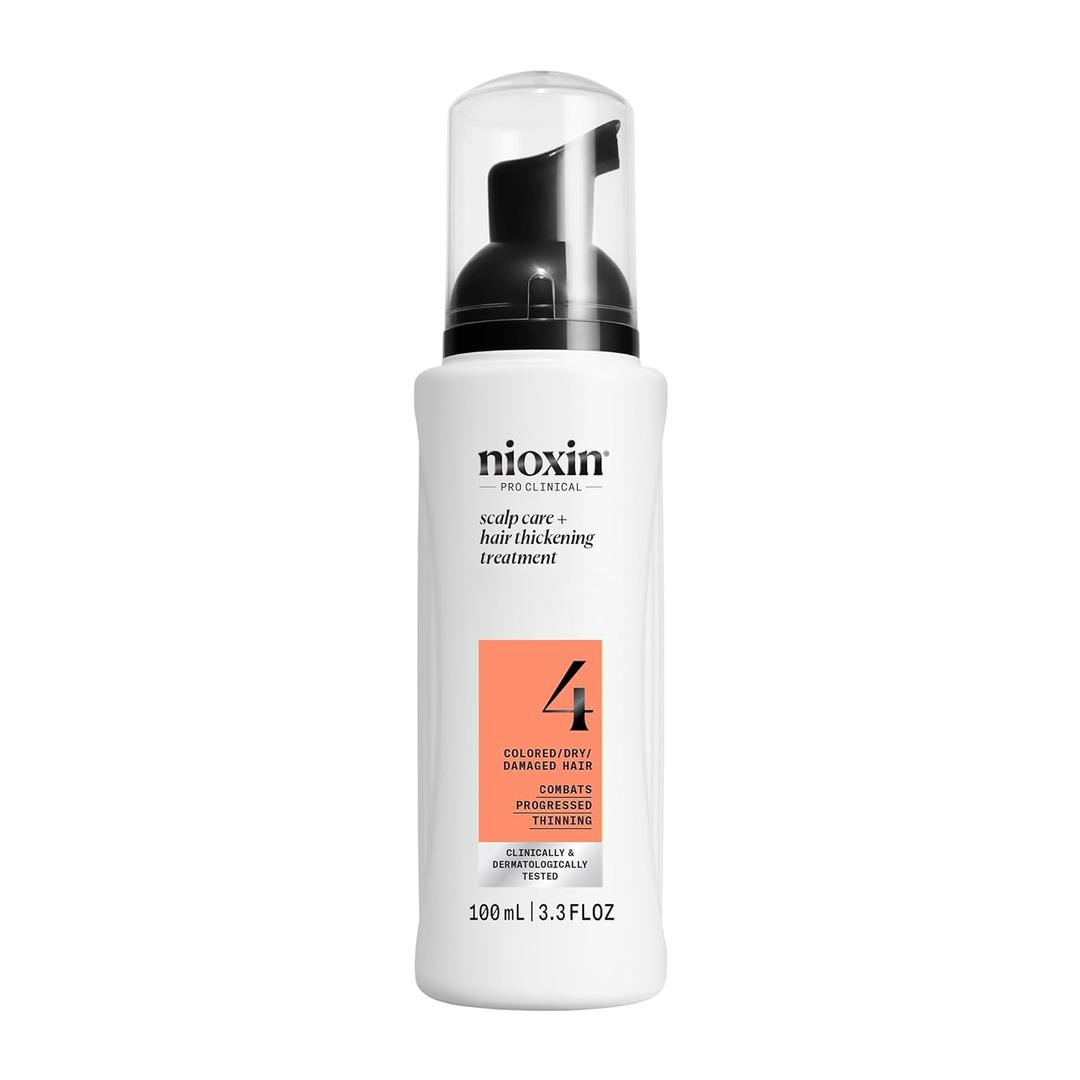 Nioxin System 4 Scalp Care + Hair Thickening Leave-In Treatment for Colored, Dry & Damaged Hair with Progressed Thinning | Maintain Vibrant Color | Nourish & Boost Density with Niacinamide & Biotin (3.4 Fl Oz (Pack of 1))