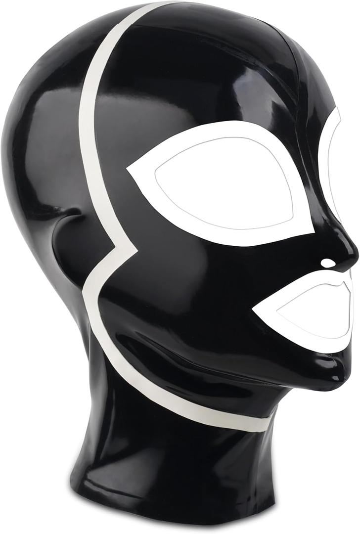 Latex Hood Mask Full Face Mask Riding Mask Hood Party Mask for Christmas Ccosplay (Small)