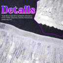 REETAN Fringe Sequin Skirt Belly Dance Sparkly Tassel Skirts for Women Silver