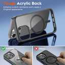 SUPFINE Magnetic for iPhone 13 Pro Max case, [Compatible with MagSafe][Clear Hard Back with Soft TPU Bumper][12FT Military Grade Drop Protection] Shockproof Phone Case,Clear Gray