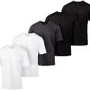 Mens Active T-Shirt - Quick-Dry Athletic Workout Training Stretch V-Neck Short Sleeve Top 5 Pack, Size -4XL