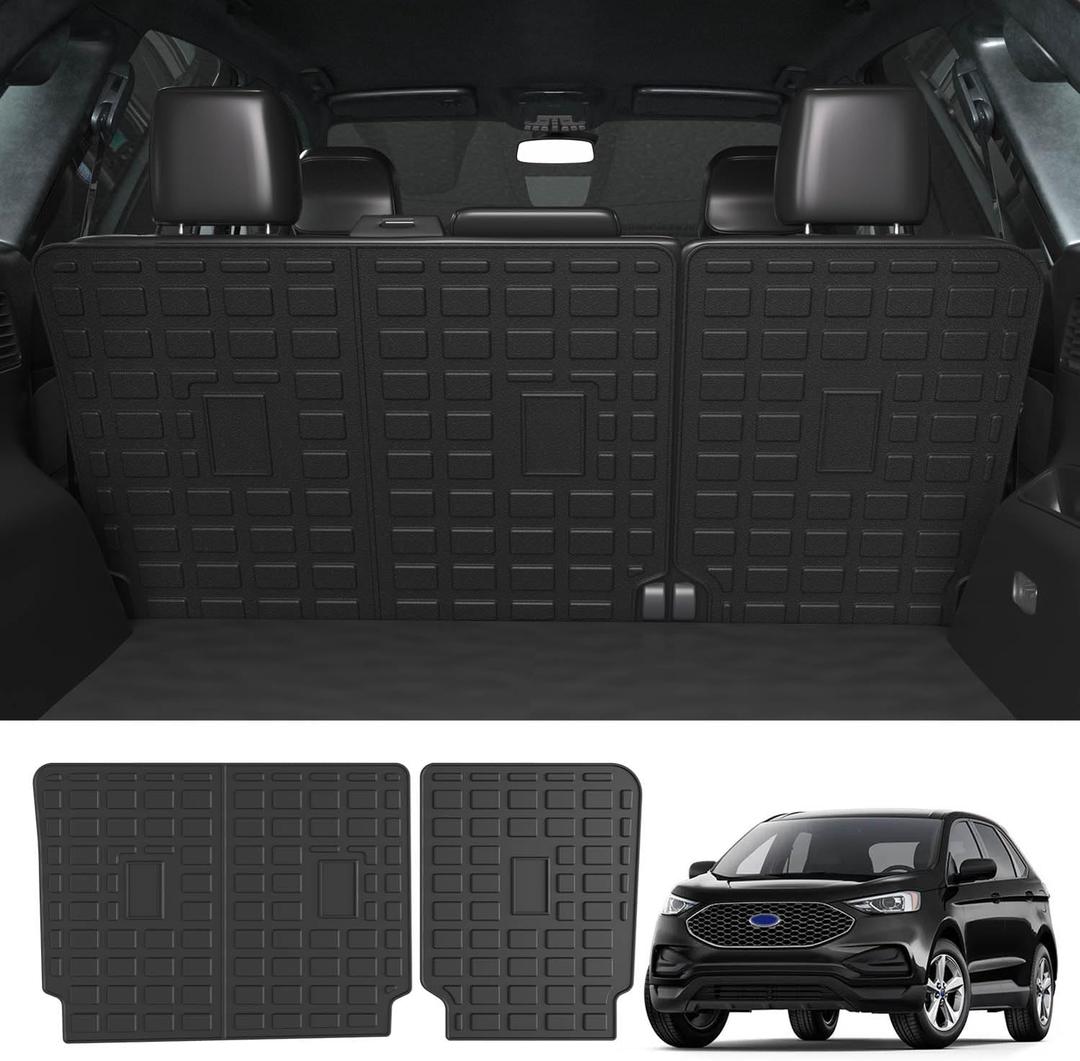 powoq Backrest Mats Compatible with 2015-2024 Ford Edge Seat Back Protector TPE Backrest Mats All Season Protection (Only Fit 5-Seater) Replacement for 2015-2024 Ford Edge Accessories (Backrest Mat)