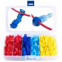 Wirefy T Tap Wire Connectors Kit - Electrical Connectors Kit - Spade Terminals - Quick Splice Disconnect Wire Taps - (120 PCS 22-10 AWG) | T Taps for Wiring Automotive and T Splice Wire Connectors