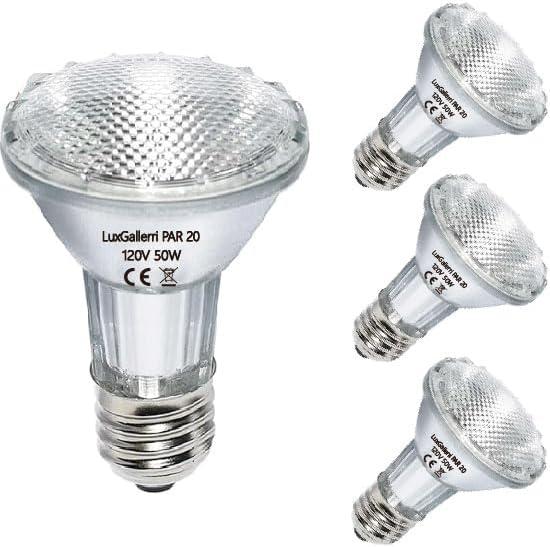 PAR20 Halogen Light Bulbs 3 Pack 120V 50w Dimmable, E26 Medium Base Flood Light Bulbs with 3000k Warm White,High Output Reflector for Kitchen Stove Hood and Range Hood Light Bulb.