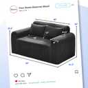 Hobestluk Couch Sofa 2-Seater Foam Sofa Loveseat for Small Spaces Comfy Sofas with Removable Cover Furry Couch with Pillows for Living Room, Bedroom, Apartment, Office (Black, Loveseat)