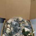 BLOSMON Christmas Garland with Lights for Decoration: 6ft Gold Lighted Garland for Mantle - Remote Timer 30 LEDs 8 Modes - Xmas Eucalyptus Ball Flower Garlands for Stairs Railing Table Outdoor Decor