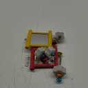 Sumind 2 Pieces Chicken Mirror Toys Hanging Swing Mirror with Bell Wooden Pecking Toy and 4 Pieces Beak Grinding Molar Stones for Hens Birds Parrots (Rose Red,Yellow)