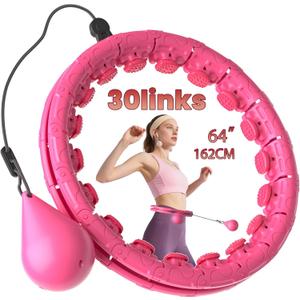 Weighted Infinity Exercise Hoop - 45in 24 Links Smart Hoop for Adult Weight Loss, Plus Size Low-Impact Fitness Hoop for Beginners & Women