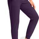 Soothfeel Women's Fleece Lined Joggers Pants High Waisted Water Resistant Thermal Sweatpants Winter Hiking Pants with Pockets (Purple, XS)