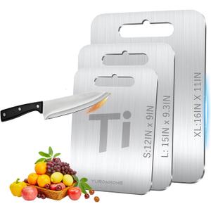 Titanium Cutting Boards Set of 3, Cutting Boards for Kitchen, Double-Sided Food-Grade, No toxic, New Upgrade, Hygiene Durable Dishwasher Safe Chopping Board for Meats, Fruits, Vegetables