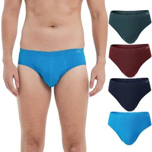 Molasus Men's Breathable Cotton Briefs Underwear No Fly Covered Waistband Underpants, Multicolor 4 Pack Size 3XL
