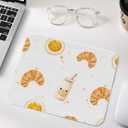 Seorsok Cute Milk & Egg Patterns Mouse Mat,Premium Textured Mouse Pads for Office Laptop,Washable Square Cute Mousepads with Extended Stitched Edges Non Slip Rubber Base 9.5"x7.8"x0.12" Inch,White