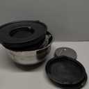 Mixing Bowls with Lids Set, 6 PCS Stainless Steel Mixing Bowls with 3 Grater Attachments, Kitchen Food Storage Organizers Nesting Mixing Bowl, Large Size 4.5, 3.5, 2.1, 1.5, 1.1, 0.7QT-Black