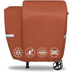 73700 Grill Cover for Pit Boss 700FB, Lexington 540 and Lexington 500, Classic 700 Wood Pellet Grills, 600D Waterproof Fade Resistant BBQ Grill Cover with Elastic Drawstrings, Brown