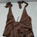 Flirty Texture Flocked Knit Corset Top, Brown, XS