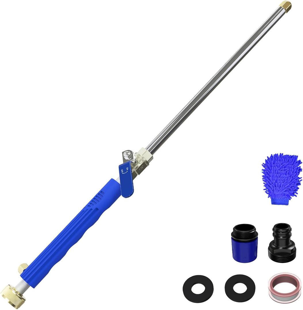 Buyplus Jet Nozzle Power Washer for Garden Hose, High Pressure Hose Nozzle with Hose Quick Connectors, Hydro Power Washer Hose Attachment