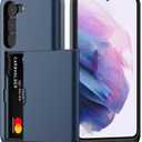 Nvollnoe for Samsung S23 Case with Card Holder 5G 6.1 inch Slim Dual Layer Heavy Duty Protective for Galaxy S23 Case Hidden Card Slot Wallet Case for Samsung S23(Blue)