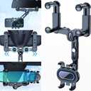 Phone Mount for Car, 360 Rotatable and Retractable Car Phone Holder Mount Free Adjustment Rear View Mirror Phone Holder for Car Universal Rearview Mirror Cell Phone Car Mount Fit for All Smartphones
