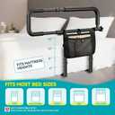 FORTEMOTUS Bed Rails for Elderly Adults Safety with Foldable & Retractable Grab Bar Handrails, ASTM Bedside Rail with Adjustable Height, Storage Pocket & Safety Strap