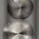 Stainless Steel Cat Bowls, 6.7" Wide and Shallow Cat Food Bowl Set with Silicone Ring for Non Slip, Flat Metal Cats Dishes or Plates for Feeding Indoor Cats, Kitten, Small Dogs (Silver-2 Pack)