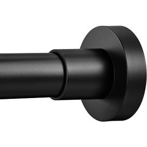 Shower Curtain Rod Tension - Never Rust No Drill Non-Slip Spring Tension Shower Rod, 43-73 inches Stainless Steel, Matte Black