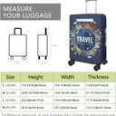 Travel around the world Travel Luggage Cover, Travel-Themed Suitcase Protector Stretchable, Washable Travel Suitcase Cover Travel around the world, M-(22-24) Inch