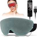 KOVNLO Heated Eye Mask, Washable USB Electric Moist Heat Warm Compress for Eyes, Eye mask with Flaxseed for Dry Eyes, Blepharitis, Chalazion, MGD, Stye Eye Treatment