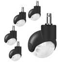 2" Ball Caster Wheels, Hirate 360 Degree Rotation Universal Ball Casters with Nylon Cover for Office Furniture Chairs Replacement Casters Smooth Rolling 7/16" x 7/8", Set of 5, White