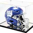 Football Helmet Display Case Mirror Base, Acrylic Display Box for Full Size Football Helmet, Self-Assembly (15.8x11.8x11.8 inch, 40x30x30 cm)