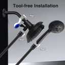 Shower Head with Handheld High Pressure: 2-IN-1 Shower Head with 7.2" Rainfall Shower & Handheld Shower Head with Hose Black, Shower Trim Systems