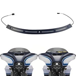 FATECIM Windshield Trim LED Light with Running Light & Sequential Turn Signals for Harley Touring Street Glide Ultra Limited Electra Glide FLHX FLHTK 2014-2023 (Black Windscreen Trim, Smoke Lens)