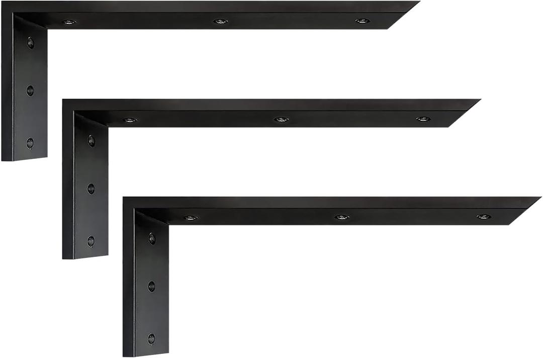 Countertop Support Bracket 16 inch 4 Pack Granite Countertop Bracket 16" x 6" x 2 1/2" Heavy Duty Shelf Bracket L Bracket Mantel Corbels for Wood/Quartz/Concret/Laminate Countertops