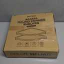 Demigo Floating Round Corner Shelves for Wall 2pcs, Acacia Wood Wall-Mounted Storage Shelves for Home Decor, Space Saving Displays for Living Room, Kitchen, Office, and Bedroom (Dark Brown) (Walnut Color)