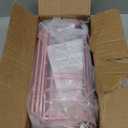 5 Pack Shower Caddy Organizer Rack Shelf for Inside Shower, Adhesive Bathroom Wall Storage Basket Rustproof Stainless Steel Shampoo Holder, Girly Bathroom Accessory Decor Set, Pink