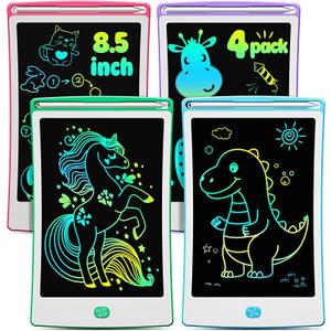 4 Pack LCD Writing Tablet, 8.5 Inch Colorful Toddlers Drawing Tablet for Kids, Creative Doodle Board Drawing Pad, Toy Birthday Gift for 3-6 Year Old Girls Boys (A-blue&pink&green&purple)