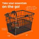 Retrospec Apollo Detachable Front Bike Basket Steel Half-Mesh with Integrated Detachable Hooks and Built-In Handle, Easy Assembly and Portability for Bicycles