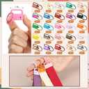 Landical 50 Pcs Key Fob Hardware Set 1 Inch 25 Colors with Ring for Wristlet Lanyard and Key Chain Making
