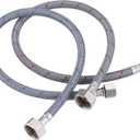 Faucet Supply Lines, 12" Length Bathroom Kitchen Faucet Connector Braided Nylon Water Supply Line 3/8" Comp x 1/2" Comp 2Pcs (1 Pair)