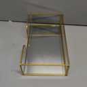 Sumnacon Bathroom Guest Towel Holder - Rectangle Glass Napkin Holder for Guest Hand Towels Paper Napkins, Decorative Napkin Holder Tray for Bathroom Vanity Toilet Tank Table Kitchen Countertop, Gold (9.4 x 5.4 Inch/Guest Towel)