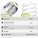 E26 CFL Light Bulbs 13Watt, T2 Spiral Soft White 2700K 900lm E26 Medium Base Compact Fluorescent Light Bulbs, UL Approved, 120v 60Hz, Self Ballasted CFL Bulbs (60Watt Equivalent), Pack of 12