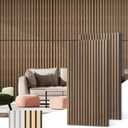 Acoustic Wood Wall Panels, 2-Pack 45.3" x 23.6" Soundproof Wall Panels, Wood Slat Wall Panels for Wall Decor, Walnut