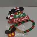 Christmas Tiered Tray Decor, Cute Snowman Tray Decorations, Candy Wooden Signs Wood Bead Garland, Farmhouse Rustic Winter Merry Xmas Decorations for Home Table Shelf Party Holiday 7PCs