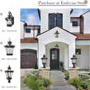 Emliviar Large Outdoor Post Lamp, 26 Inch Vintage Exterior Pole Lantern for House Patio, Black Finish with Clear Glass Shade, XE267P BG