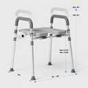 Loyoda Toilet Seat Riser with Handles, Raised Toilet Seat for Seniors with Adjustable Height & Width, 400 lb Capacity Handicap Elevated Toilet Seat for Elderly, Pregnant, Fit Any Toilet