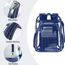 PAMANO Clear Backpack Transparent Heavy Duty School PVC Bookbag See Through Bag Boys and Girls for College Work Travel Security