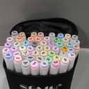 SFAIH Pastel Alcohol Markers Brush Tip - 51 Brush & Fine Dual Tip Art Markers for Artist Illustration, Adult Coloring Books, Gifts for Artist Adult, Colorless Blender, Enjoy Blending, Carrying Case