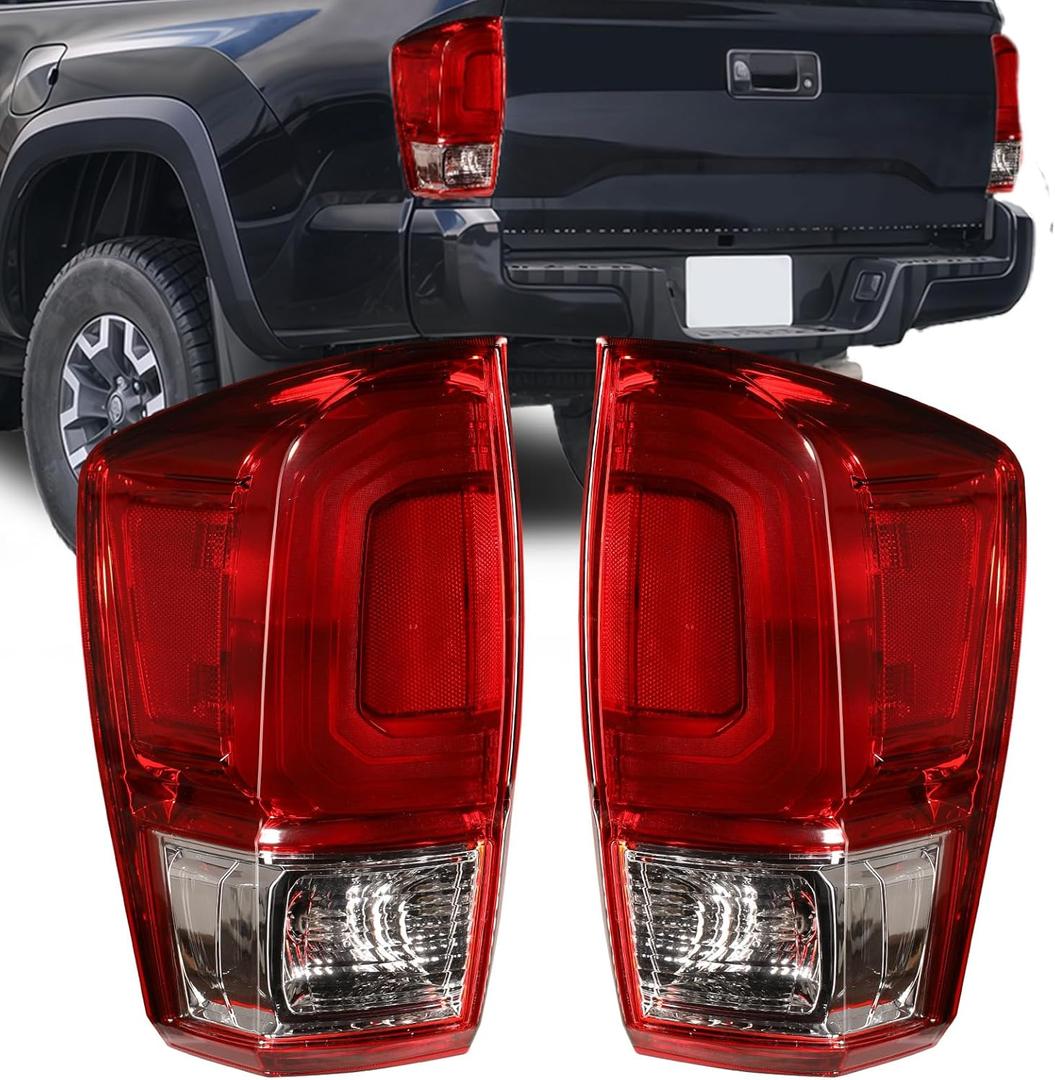 Tail Light Assembly Compatible with 2016-2023 Tacoma Rear Brake Light, 2016 2017 2018 2019 2020 2021 2022 2023 Tacoma OE Replacement Pickup Truck Tail Lamps, Driver and Passenger Side