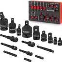 BILITOOLS Socket Adapter Set 17 Piece includes Reducer, Universal Joint Socket Set, Drill Adapter 1/4" 3/8" 1/2"
