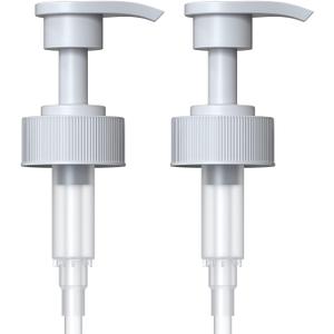 Gallon Pump Dispenser for Glass Jugs or Plastic Bottles - Compatible with Listerine Pump 1-1.5L Bottle Heavy-Duty Industrial Grade for Syrup, Soap, Condiments, Detergent - Pack of 2 White Pumps